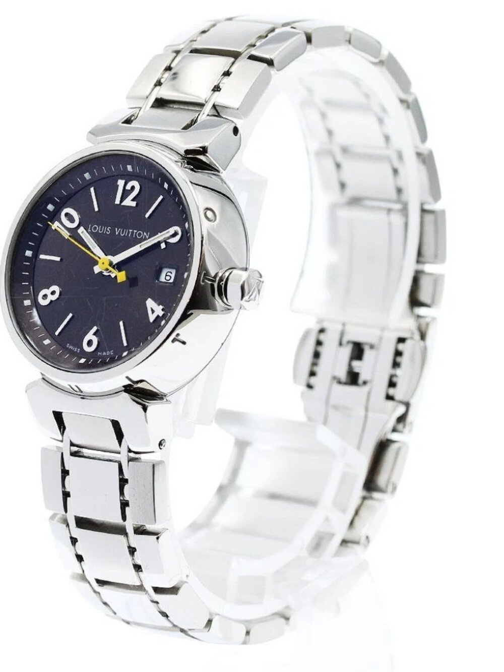 LOUIS VUITTON Tambour Q1211 Date Brown Dial Quartz Ladies Watch_960246